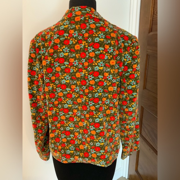 Vintage Seaton Hall Velvet Floral Blazer Dress Suit Jacket Coat Seatona Suits - Picture 5 of 5